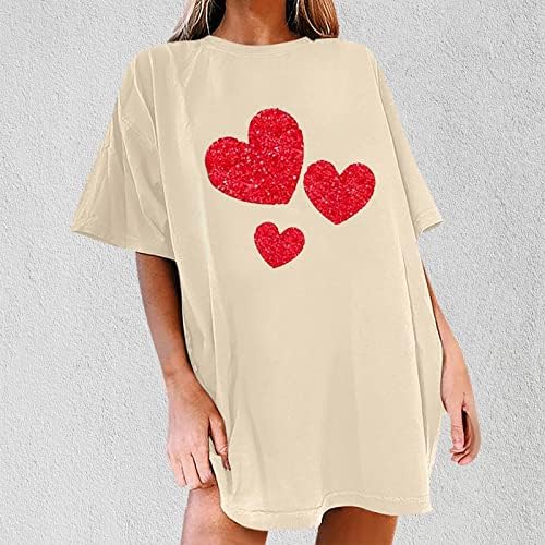 Najveća košulja za djevojke Jesen Ljeto Udobne boje odjeće Trendy kratki rukav Crew grafički skromna povremena bluza ND ND