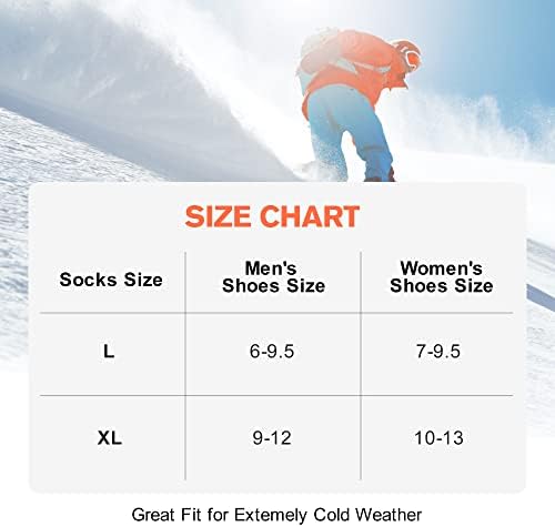 MARYSTI zimske skijaške čarape, 1 par, za skijanje, Snowboarding, sportske čarape na otvorenom-crna & amp; narandžasta L
