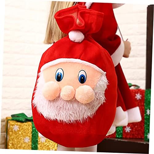 Cabilock Santa ruksak Božić Pokloni velika torba za pohranu Crvena poklon torbe 2 kom Giant Božićna vreća Platnena torba za rame Božić Goody torbe 3d štampanje vreća za vuču Božić torbica za pohranu Crvena