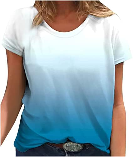 Teen Girls kratkih rukava Bluze Gradient grafički bluze Tees Casual Jesen Ljetni bluze 2023 Trendi GG