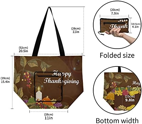 Happy Thanksgiving sklopiva torba za višekratnu upotrebu torba za namirnice Heavy Duty School tote