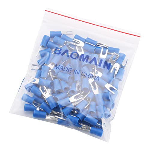 Baomain SV 2-3.5 Spade Terminal Vinil izolirani - Jedan prešanje 1,5-2,5 mm² 16-14 Veličina žice, 6 3,7 mm Veličina paketa plavo pakovanje od 100