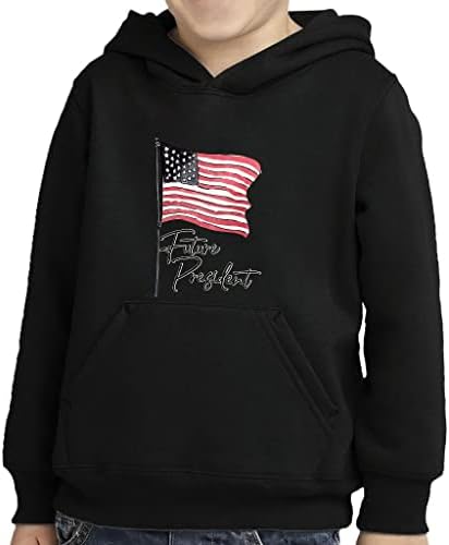 Budući predsjednik Toddler Pulover Hoodie - USA zastava Spange Fleece Hoodie - Patriotska hoodie za