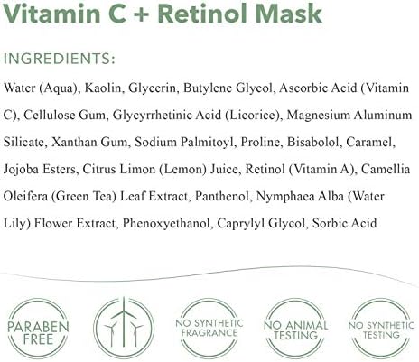 EmerginC Vitamin C + retinol maska-piling Maska za lice sa zelenim čajem sa Kaolin glinom-uklanja mrtvu kožu + pomaže u poboljšanju izgleda neujednačenog tona za blistavu kožu