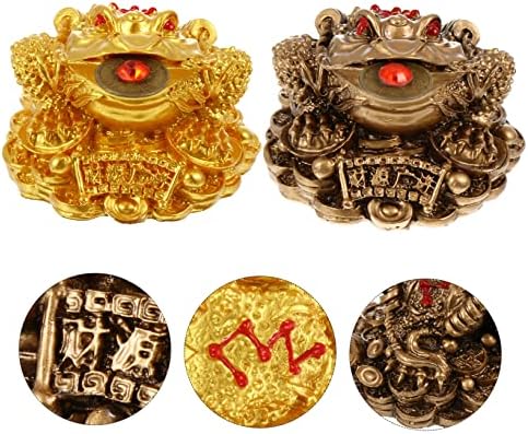Vicasky 2pcs ukrasi Početna Dekor Kuća ukrasi kineske zodijačke figurice Wealth Frog Coin Frog Spring Festival