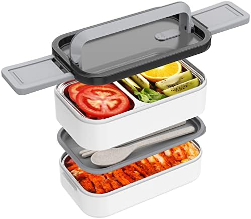 JOYEAR dvoslojna kutija za ručak od nerđajućeg čelika sa dizajnom ručke, nepropusna kutija za ručak i podeljeni pretinci.