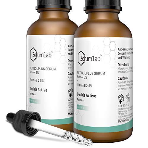 Retinol Serum visoke jačine za lice i kožu, jedinstveni dvostruki aktivni sastojci od 5% retinola i 2,5% vitamina E, izvanredan sintetički efekat za smanjenje bora i tamni krug