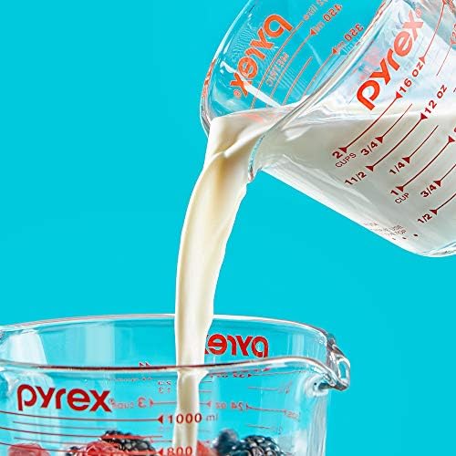 Pyrex Set čaša za mjerenje stakla od 4 komada, uključuje šolje od 1 šolje, 2 šolje, 4 šolje
