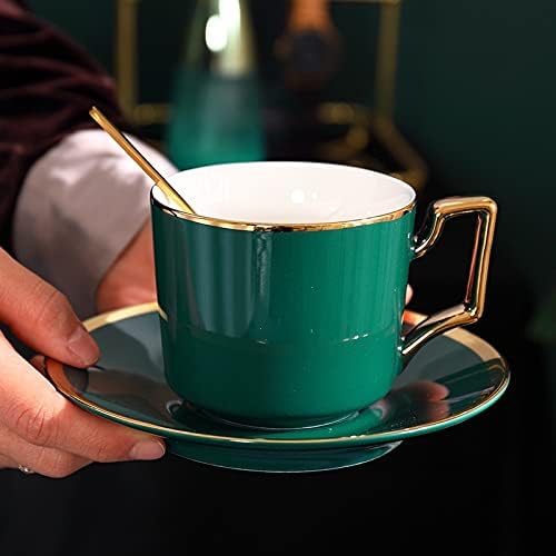 Razjum Creative Cup šalica zelena keramika Kreativna čaša i tanjur Porculan jednostavan čaj soba čaj za kafu TAZAS PARA CAFE KUHINERA KUHINJA Šalice