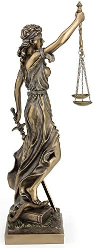 Velika bronzana završna bazna dama pravde 18 inča