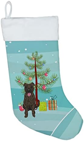 Caroline's Wires WDK3108CS Pit Bull Brindle # 1 Božićne božićne čarape, Kamin Viseći čarape Božićna sezona Dekor Party Decor Obiteljski odmor,