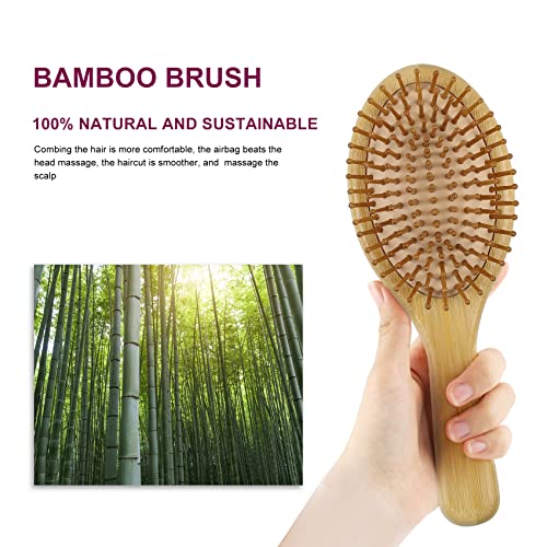 MRD bambuo četkica za kosu i češalj, za muškarce i žene, masaža guštena gusta debljina / tanka / kovrčava / suha kosa za žene i muškarce
