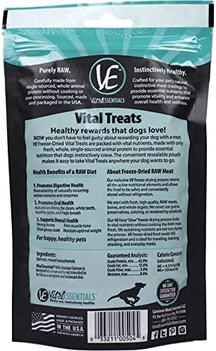 Vital Essentials Freeze sušeno zrno poslastice sa lososom za pse - all-prirodna omega 3 i 6 za imunološku