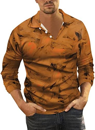 ZDDO polo majice za muške, henley v izrez Aztec Boho Print 3D digitalni grafički remel na vrhu retro golf top košulja