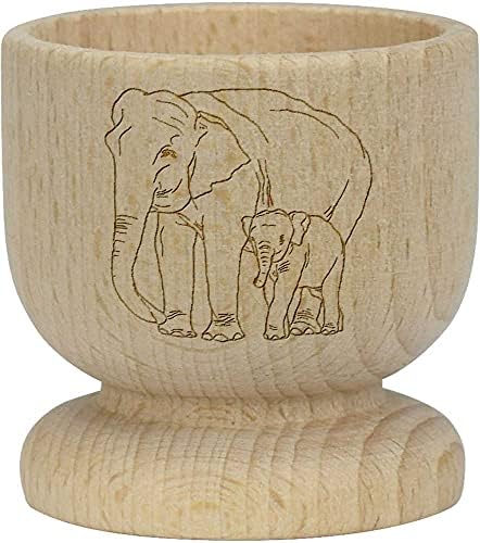Azeeda' Elephant majka & Calf ' drvena čaša za jaja