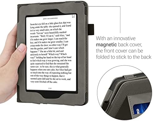 kwmobile futrola kompatibilna sa Kindle Paperwhite - Sintetička kožna navlaka od nubuka sa magnetnim zatvaračem, postoljem za noge, trakom za ruke , utorom za kartice-Rising Sun Grey