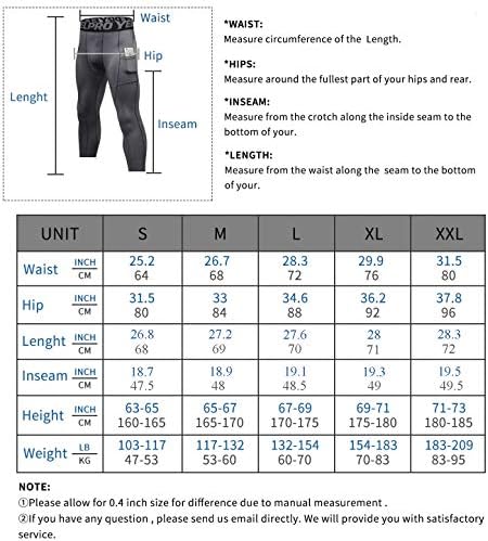 Muške kompresijske pantalone sa džepovima 3/4 Workout Dry-fit Baselayers donje hulahopke sportske