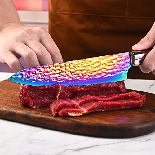 Rainbow Damask nož set non štap oštri kuhinjski noževi set s akrilnim blokom noževi za pribor za