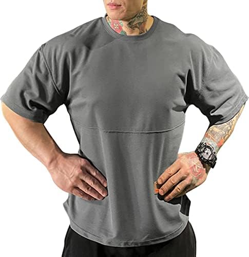 Muška majica znoj za brzo sušenje labav fit prozračan UV rezan okrugli vrat kratkih rukava posada velike