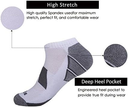 JOYNÉE muške atletske čarape sa 6 paketa bez performansi Comfort sa jastukom niskog kroja