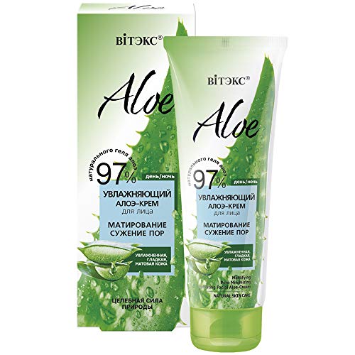 Bielita & amp; Vitex aloe 97 Matirajuća pora Minimizirajuća hidratantna aloe krema za lice za masnu kožu 50 ml aloe Vera Gel, ekstrakt planktona, Epidermistički kompleks, vitamini