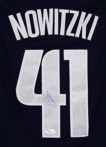 Dirk Nowitzki Dallas Mavericks potpisao je autogramirani tamno plavi 41 dres JSA COA