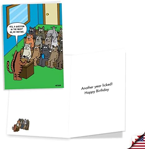 NobleWorks izabrane 3 Paket mačke Humor rođendan karikature čestitke sa kovertama mačka smeje VC2805BDG-C1x3