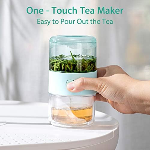 Zens Travel Tea, Tritan Portable infuser za infuziju za jedan sa 200ml dvostrukim zidnim čašicom za labav čaj, za lagano zeleno mjesto za putovanja za ured ili kućni rad dnevno čaj