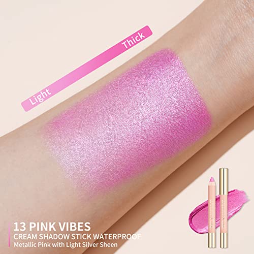 Oulac vodootporna Pink olovka za sjenilo za dugotrajan izgled očiju-jednostavna za nanošenje, miješana i razmazana, veganska & bez okrutnosti 3.8 g, ružičaste vibracije