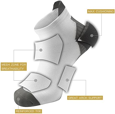 Čarape za kompresiju bakra žene i muškarci 6 pari - cirkulacijski luk podrška plantaru fascitis trčeći čarape za gležnjeve