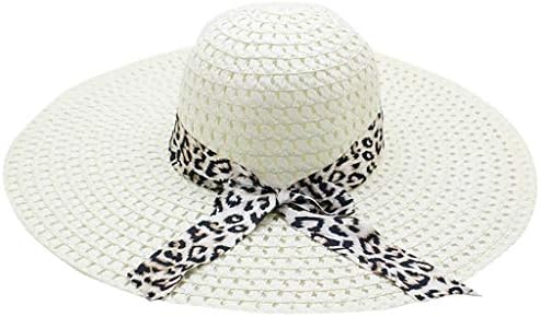 Slamnati ženski Leopard šeširi veliki šešir za sunce Floppy kapa Print bejzbol kape na plaži Cool šeširi