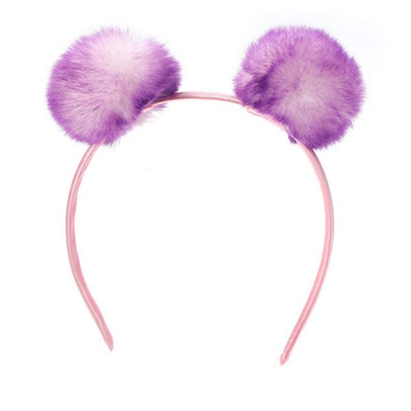 XIZHI 5 kom Pompom Ball Headband iridescentna pahuljasta Lopta za kosu Loop Ear Headband Meki