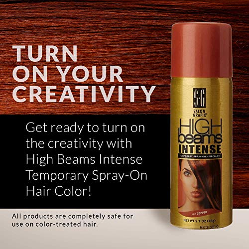 Duga Svjetla intenzivna boja za kosu u spreju-bakar-2.7 Oz-odmah dodajte privremenu boju na kosu-odlično za pruge, prevrtanje ili glazuru-lako se ispire
