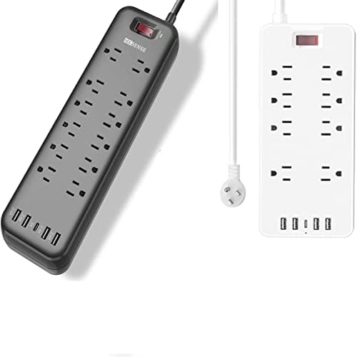 Power Strip zaštita od prenapona sa 12 utičnica sa 4 USB porta & amp; 1 Type-C Port & 8 utičnica sa 4 USB