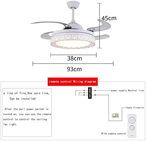 LED modernu lustersku lampicu, 36 '' ventilator ventilatora sa daljinskim upravljačem LED integracija TRI BOJA