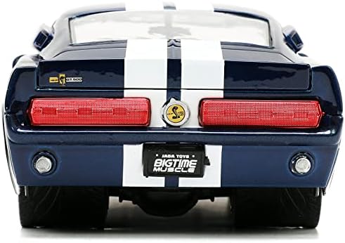 1967 Shelby GT500 tamnoplava metalik sa bijelim prugama Bigtime Muscle serija 1/24 Diecast Model automobila