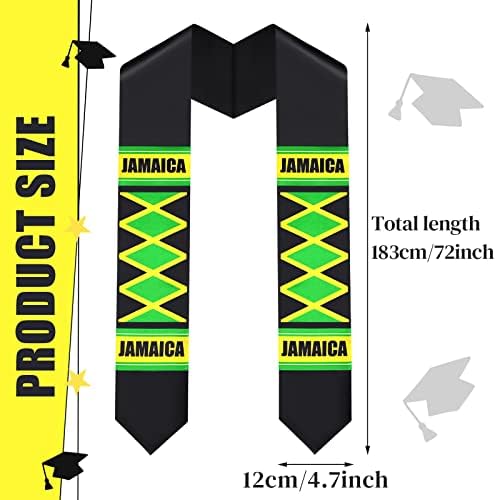 Berlune 6 kom Unisex Jamajka Zastava diplomsko krilo 72 inča crno žuto zeleno diplomirane stole Jamajčanska ukrala za muškarce žene Juneteenth studenti postdiplomske studije u inostranstvu klasa 2023