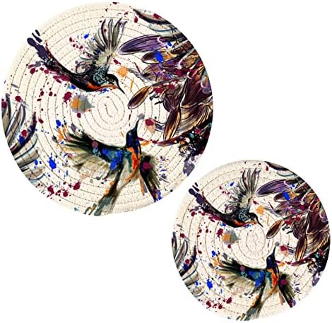 Umiriko akvarelor za ptice Postavljanje triveta Postavljanje čistog pamučnog navoja tkanja Hot lončevi