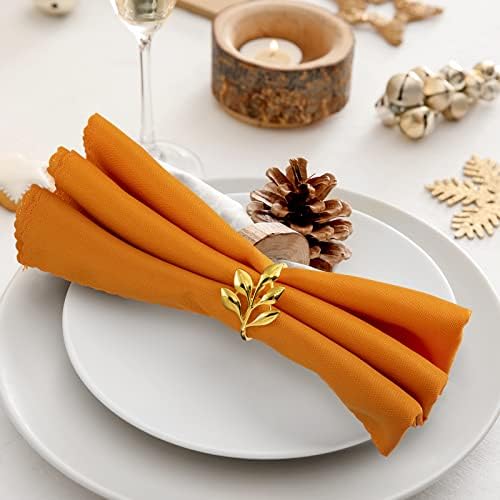 12 kom božićno zlato salvetice 12 kuhinjskih platna salvete zlato list padaju salvete naranče narančaste večere salvete za držač prstena tkanina pića za rođendan božićne zabave