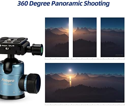 FOTOPRO 30MM HALL GLAVE 360 stupnjeva rotirajuća panoramska glava sa brzim otpuštanjem pločice Maksimalno opterećenje 17.6LB 8kg za monopod klizač DSLR kamere kamere plave boje