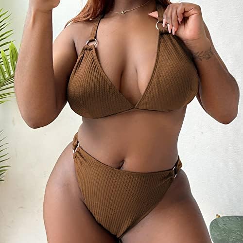 Ženska plaža Big Sexy Bikini set Plus size Čvrsti dva komada kupaćih kostima za kupanje za dječake 1618