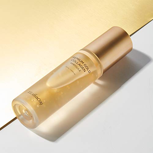 ELISHACOY Premium Gold Collagen ampula 50ml - luksuzna Učvršćujuća & hidratantna ampula za njegu lica, Multi peptidna kompleksna intenzivna njega za podizanje lica