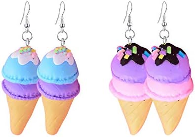 Samo pratite ručno izrađene polimerne gline slatke naušnice za žene djevojke dijete Moda 3d hrana sladoled