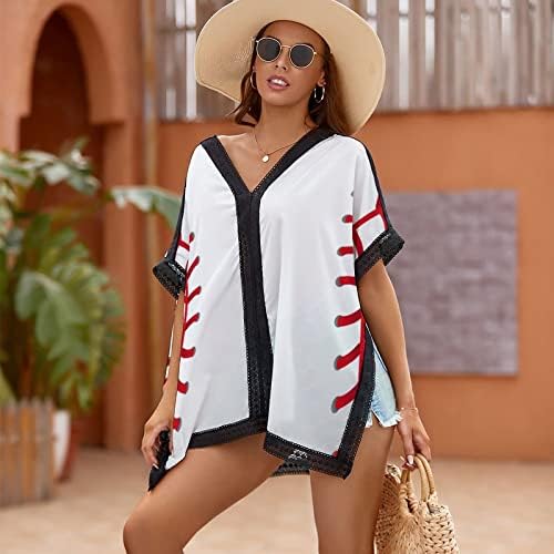 BAIKUTOUAN Bejzbol Lopta Ženska odjeća za plažu bikini kupaći kostim plaža Swim Cover Up Dress Print