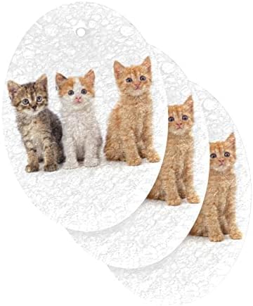 Alaza Slatka mačića CAT životinja Prirodna sunđera Kuhinjski celulozni spužvi za posuđe Perilica kupaonica i čišćenje domaćinstava, nekrbavi i ekološki prihvatljivi, 3 pakovanje