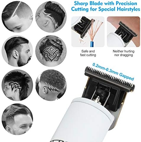 BESTBOMG Hair Clippers & trimer t-Blade Cordless Hair dva odvojena paketa, kosa frizura sa keramičkim oštricom punjive 2000mah/1200mAh.