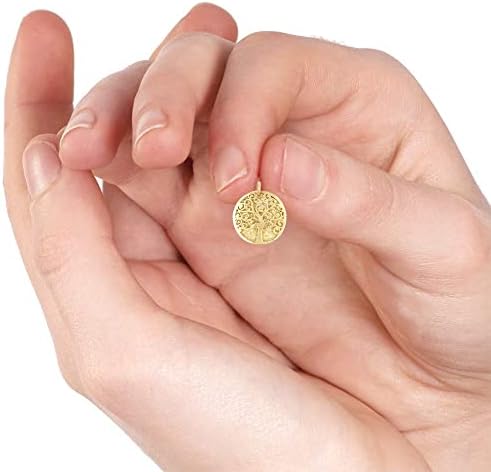 Lucchetta - privjesak Drvo života od 14-karatnog žutog zlata, Dijamantno izrezana medalja 0,66