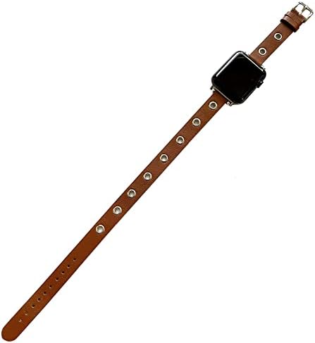 Nickston Brown dvostruka omotač sa grombotama Kožna benda kompatibilna sa Apple Watch Ultra 8 7 6 SE serije