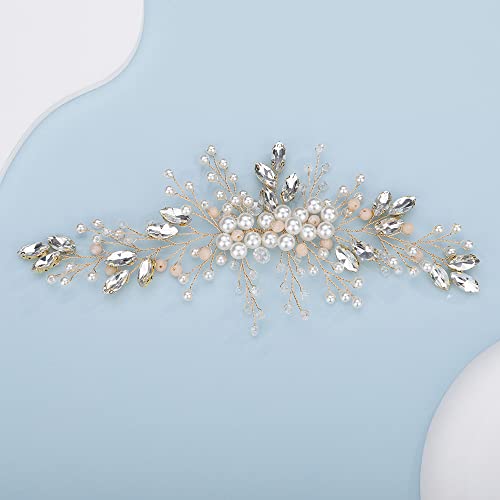 Teyglen Flower Crystal traka za glavu Hair Vine Handmade Bridal Rhinestones perle traka za glavu vjenčanje Hair
