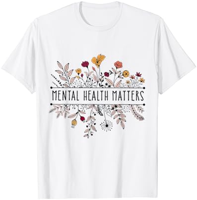 Retro Wildflower Mental Health Matters Awareness T-Shirt